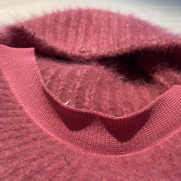 Pink Angora/ Nylon /Wool blend baseball cap - Picture 3 of 4